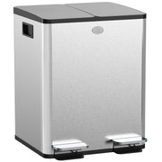Cestino Rifiuti 2 Scomparti ¨C Zephmum ¨C Acciaio Inox e PP 45.8x36x51.6 cm