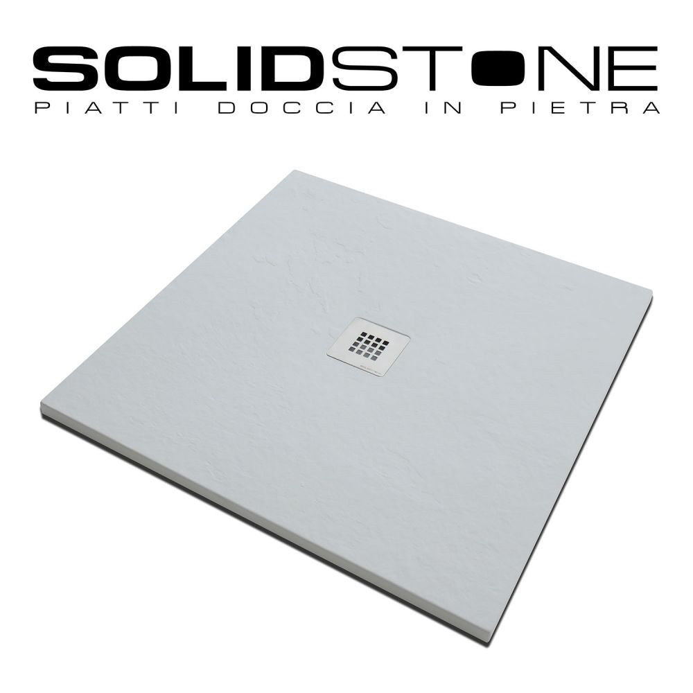 Piatto doccia in pietra SOLIDSTONE alto 2,8cm - Bianco RAL 9003 - Misura: 90x120 x 2,8h