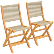 Sedia pieghevole da giardino ¨C zephmum ¨C Rattan PE e legno acacia, beige