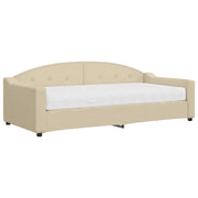 Divano letto | Sof¨¤ letto | Letto singolo con Materasso Crema 90x200 cm in Tessuto