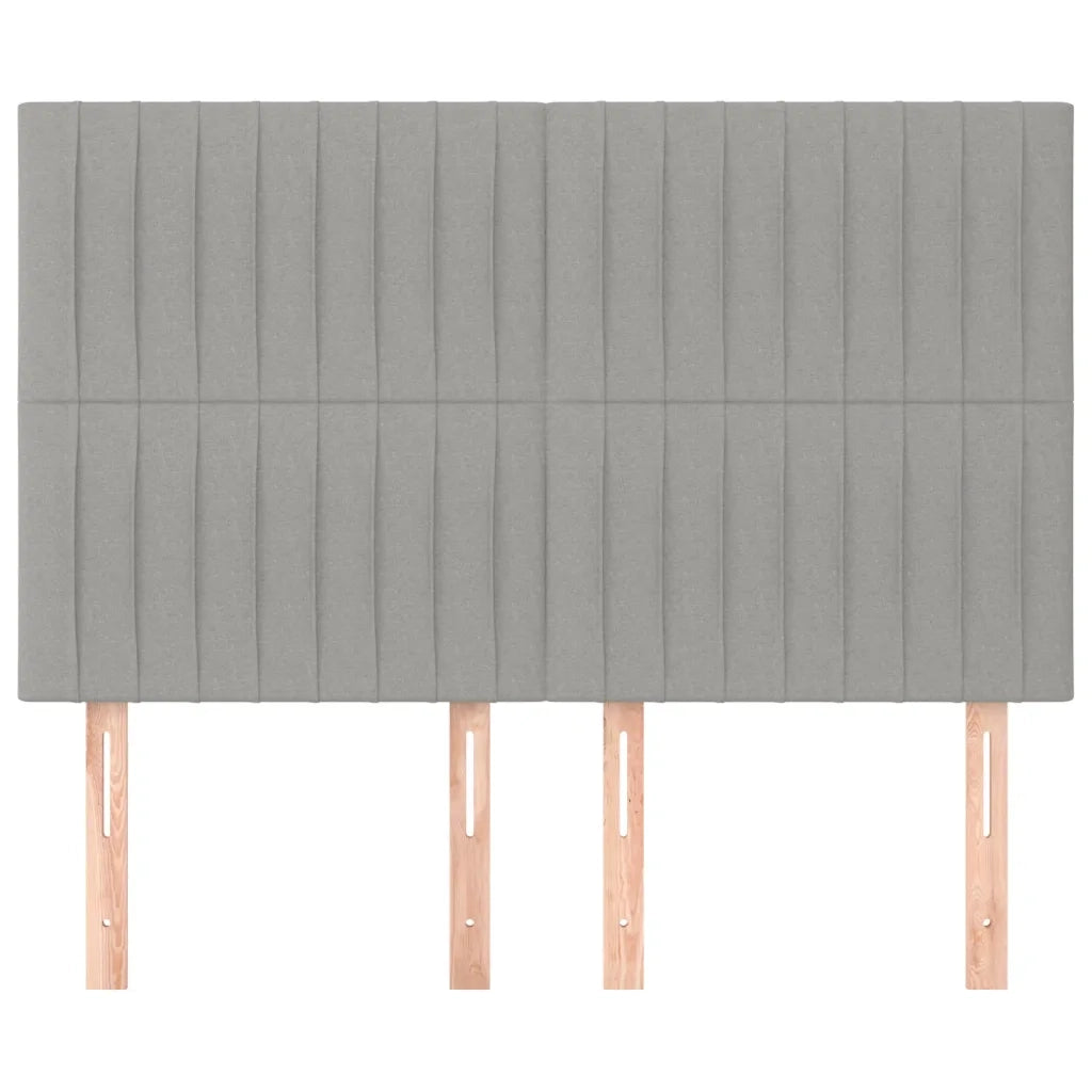 Testiera-Testata Decorativa Grigio Chiaro 144x5x118/128 cm Tessuto 967316