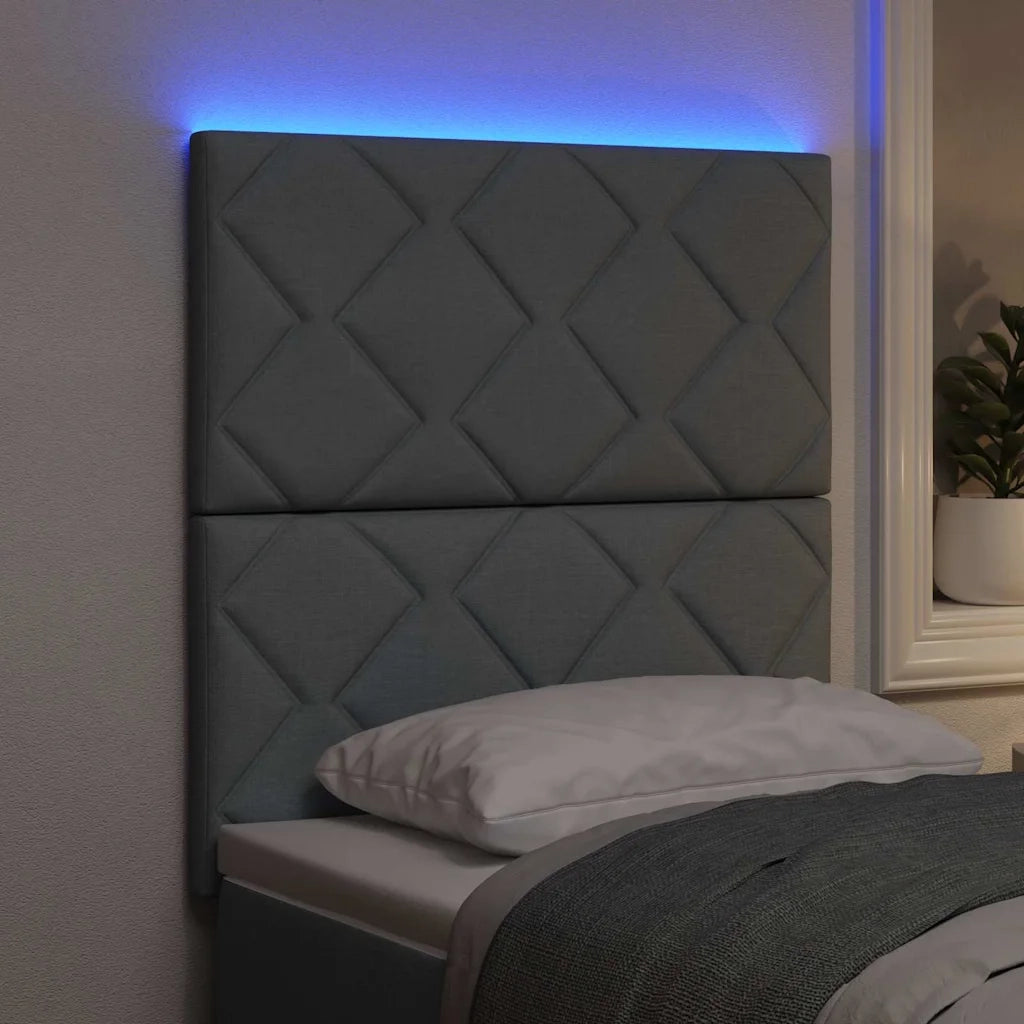Testiera | Testata LED Grigio chiaro 80 cm Tessuto
