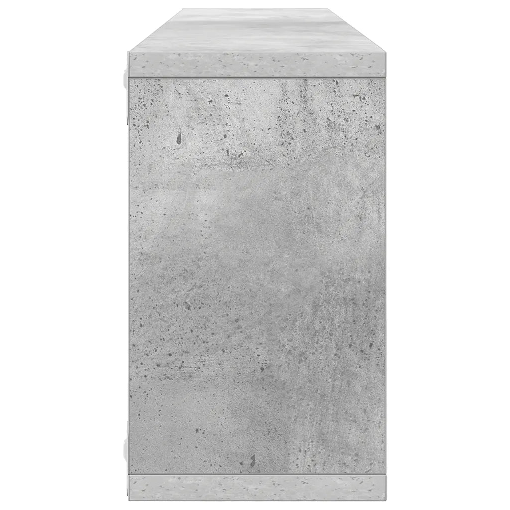 Mensole Parete Cubo 4pz Grigio Cemento 80x15x26,5cm Multistrato 807119