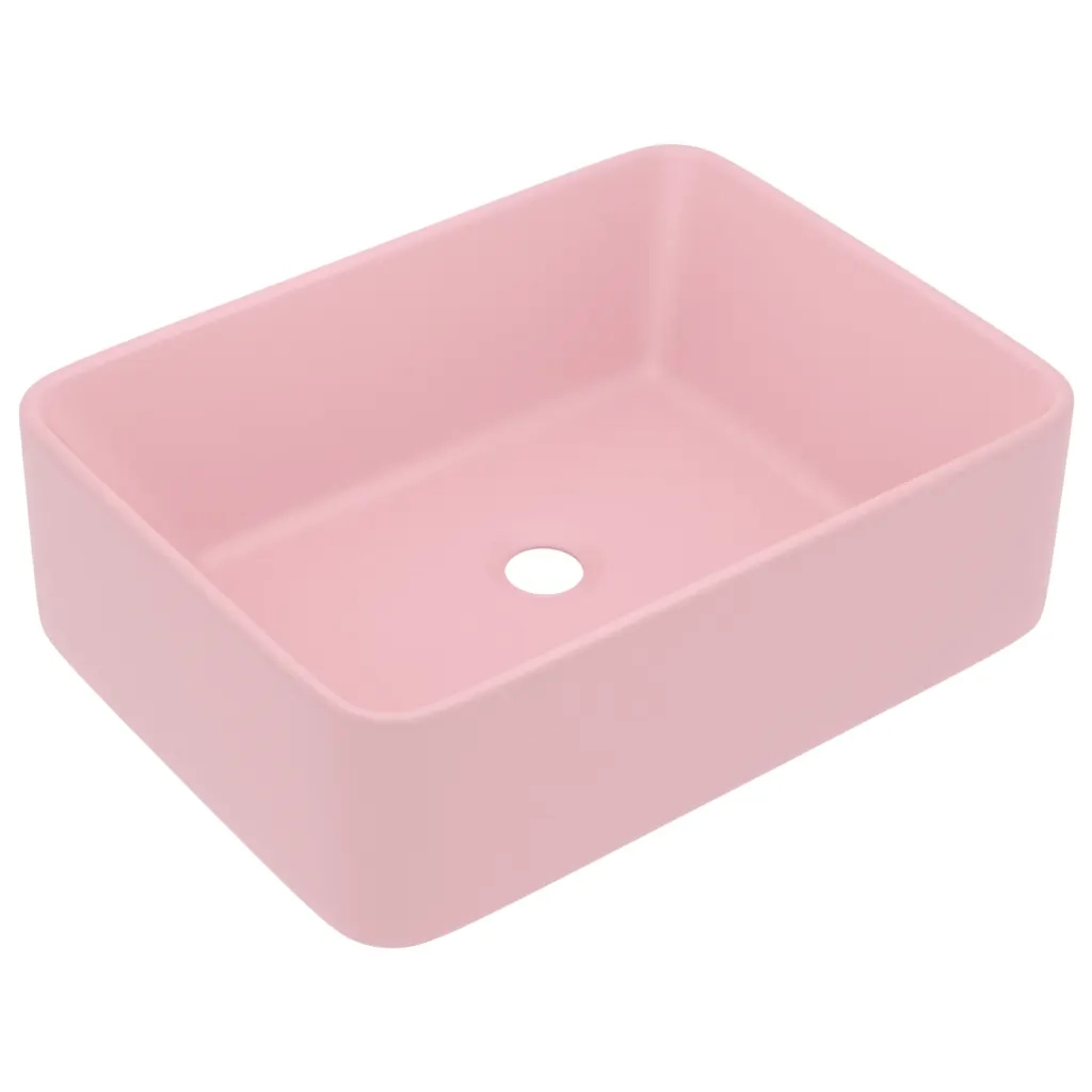 Lavandino Luxury Rosa Opaco 41x30x12 cm in Ceramica CFW4181555