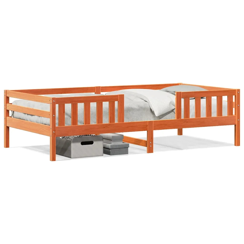 Letto senza Materasso-Struttura Letto Marrone Cera 90x200 cm Legno di Pino 602153