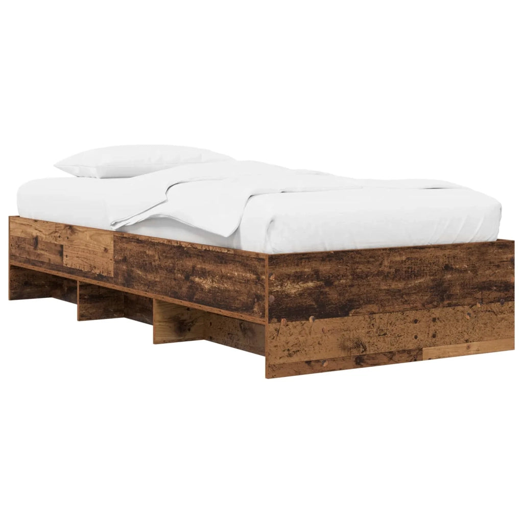 Struttura del letto con lo scaffale Legno antico 80 x 200 cm 3429672