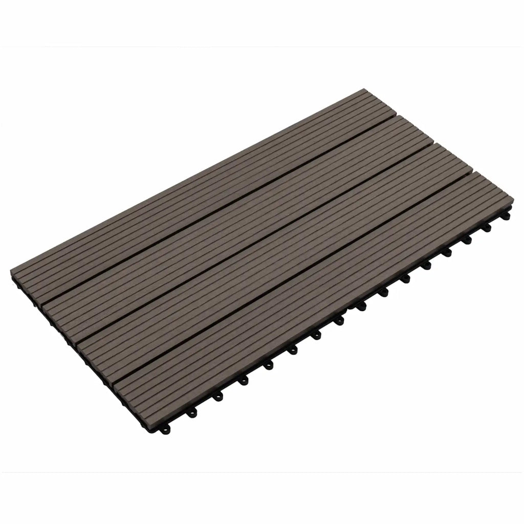 Piastrella per Decking 6 pcs Marrone Scuro 60 x 30 cm WPC 42046686
