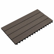 Piastrella per Decking 6 pcs Marrone Scuro 60 x 30 cm WPC 42046686