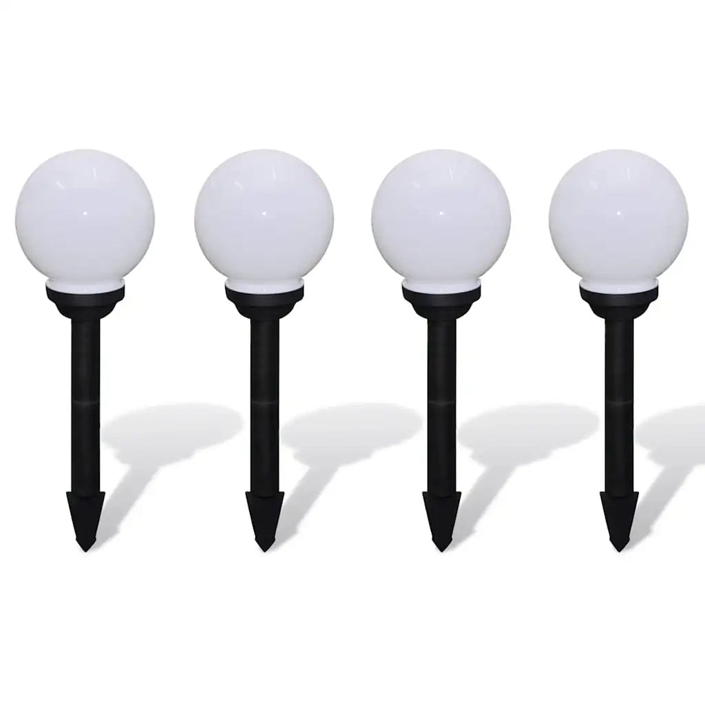 Lampioni Solari LED Giardino 4 pz Rotondi 15 cm con Picchetto CFW2768148