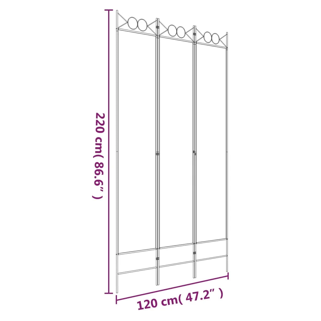 Divisorio Ambienti | Divider per stanze | Paravento a 3 Pannelli Antracite 120x220 cm in Tessuto