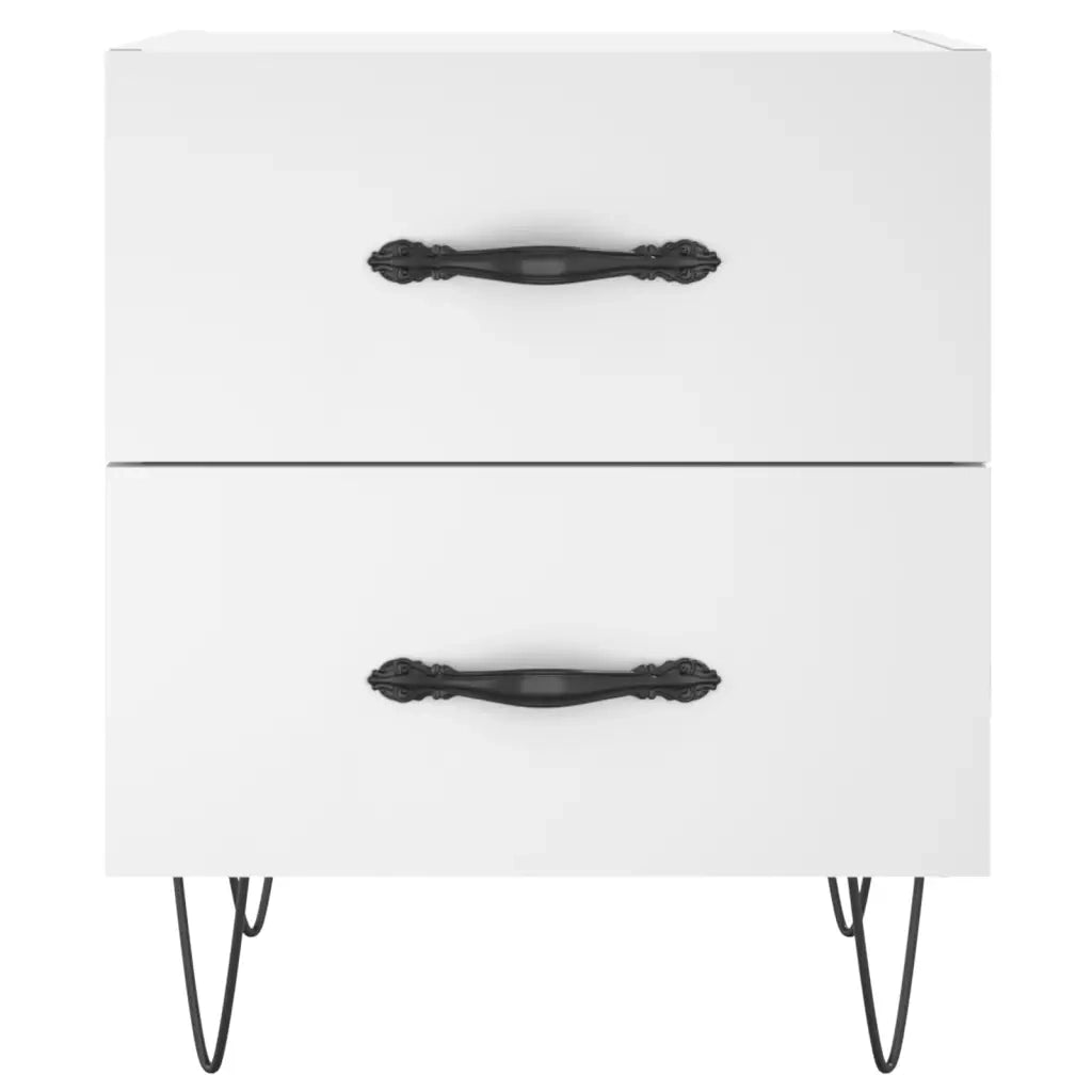Comodini 2 pz-Set di 2 Tavolino da notte Bianchi 40x35x47,5 cm in Legno Multistrato 226846