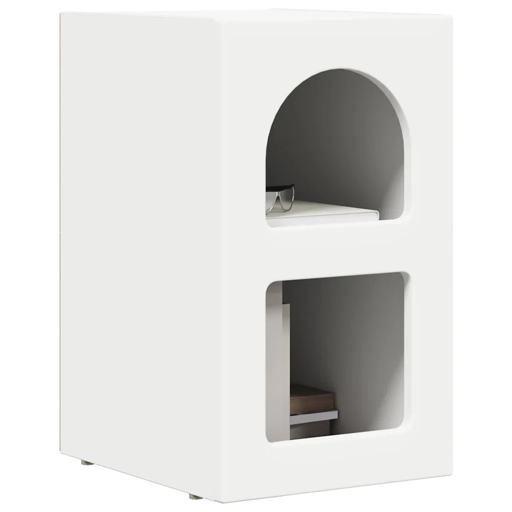 Comodino | Armadio da Notte | Mobiletto da notte Bianco 29.5 x 35 x 50 cm Legno multistrato
