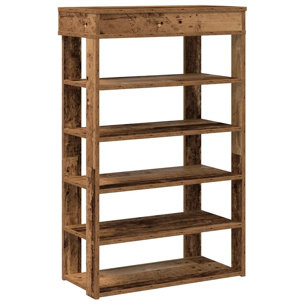 Scarpiera-Scaffale per scarpe Legno Antico 60x30x98 cm in Legno Multistrato