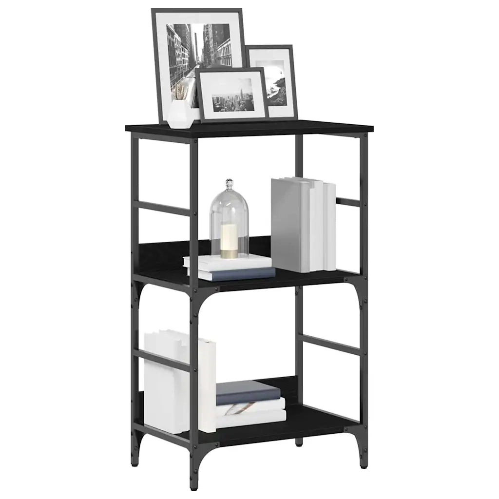 Libreria-Scaffale per Libri-Mobile di Stoccaggio Rovere Nero 50 x 33 x 82 cm Legno multistrato