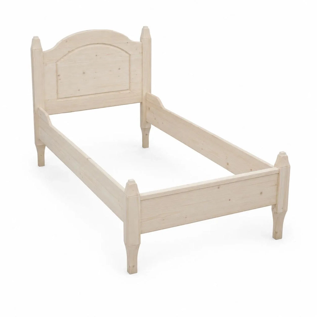 Letto singolo arte povera legno massello abete grezzo 103x210x106 - Mobili 2G