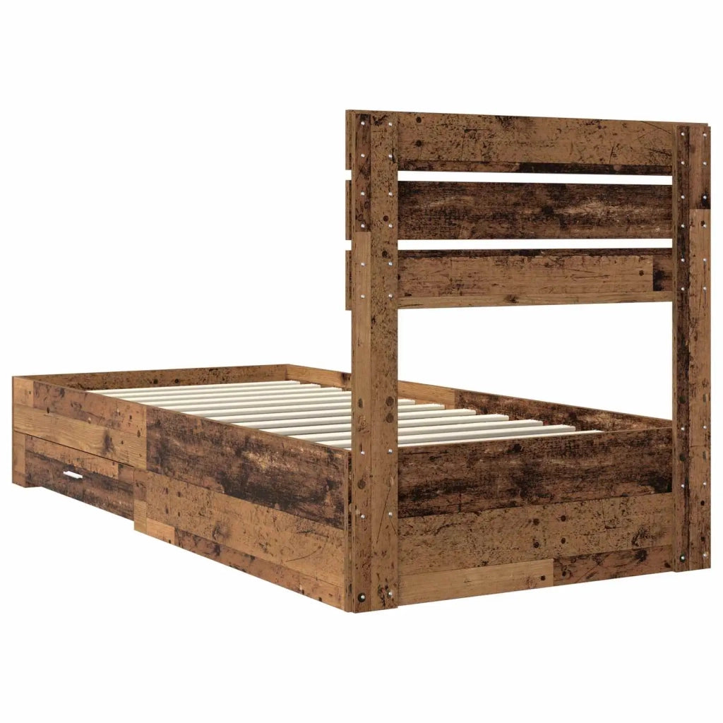 Struttura del letto con cassetto con testiera-Letto con Cassetti e Testiera Legno multistrato 100759