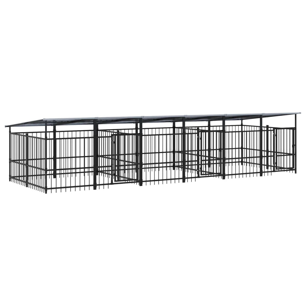 Gabbia per Cani da Esterno con Tetto in Acciaio 11,26 m² 3124669
