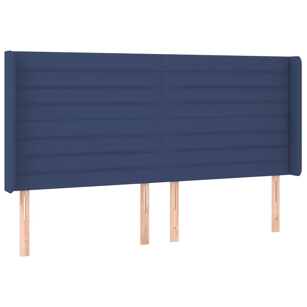 Letto a Molle Materasso e LED Blu 200x200cm in Tessuto