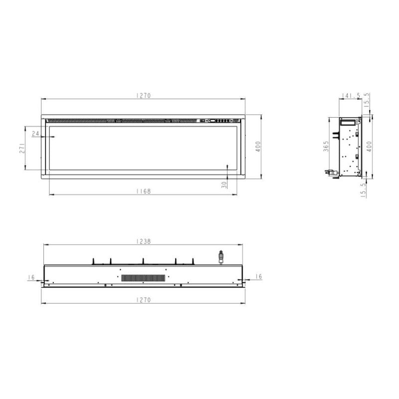 Camino Elettrico Incasso Frontale Chicago130 – L127×P14×H45