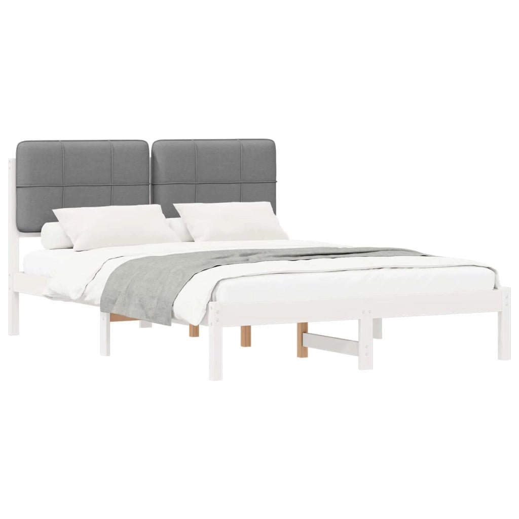 Letto con Testiera Rivestita-Struttura Letto con Testiera Grigio chiaro 140 x 200 cm 764064