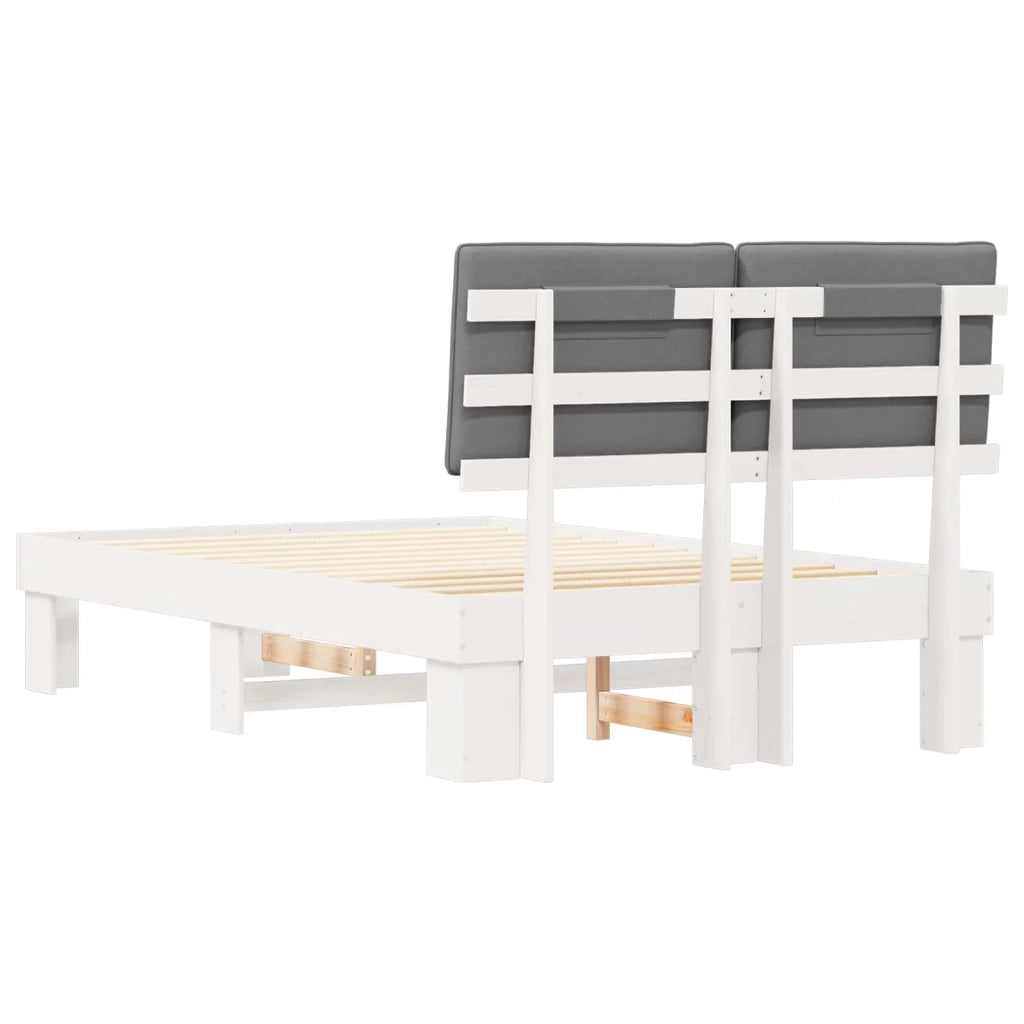 Letto con Testiera Rivestita Grigio chiaro 120 x 190 cm 877508