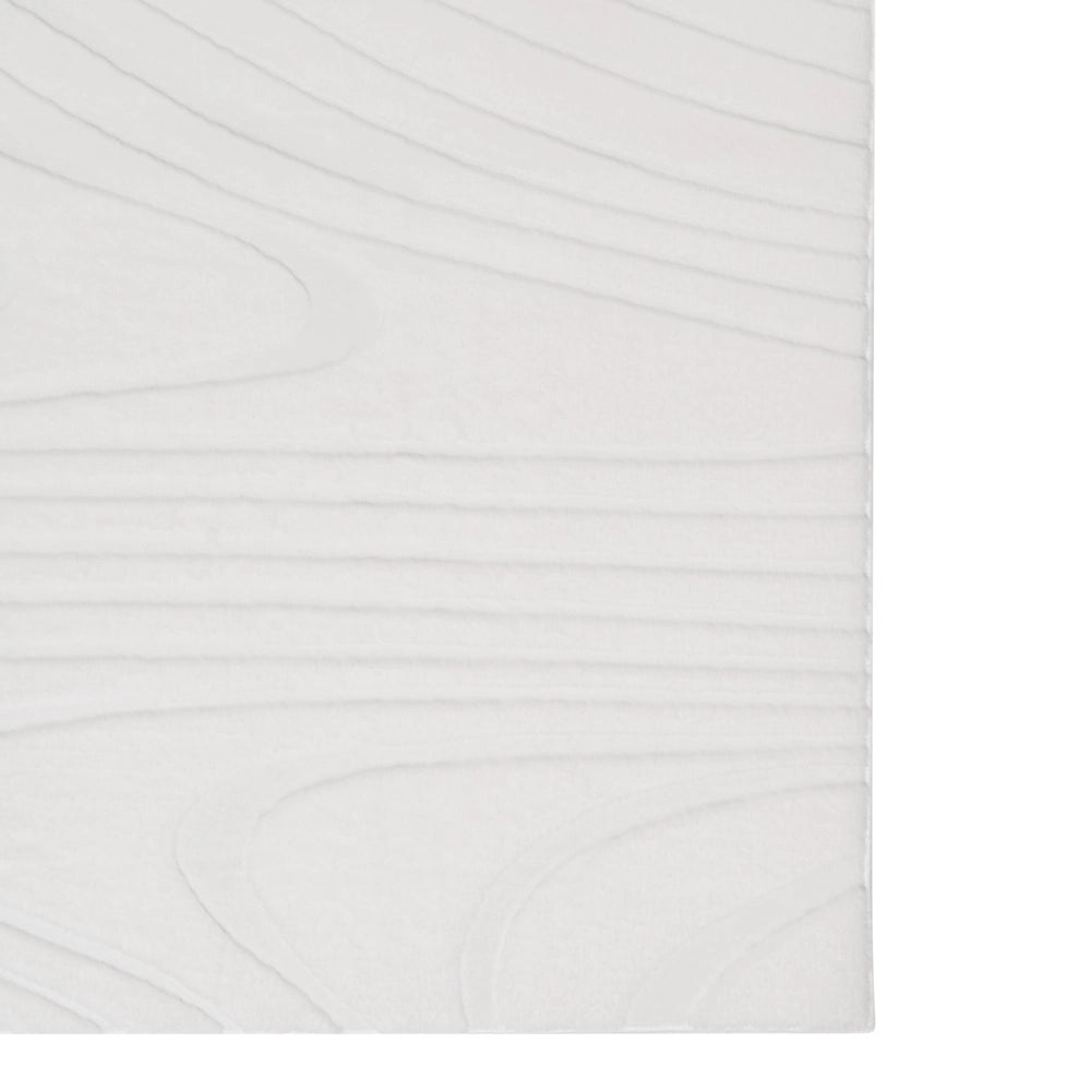 Tappeto in pelliccia sintetica di coniglio, bianco sporco, in poliestere, 160 x 160 cm, quadrato, morbido, a pelo lungo, motivo geometrico