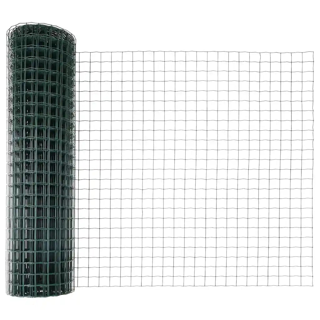 Recinzione da Giardino | Recinzione con Posto Verde 1 x 10 m Acciaio e PVC