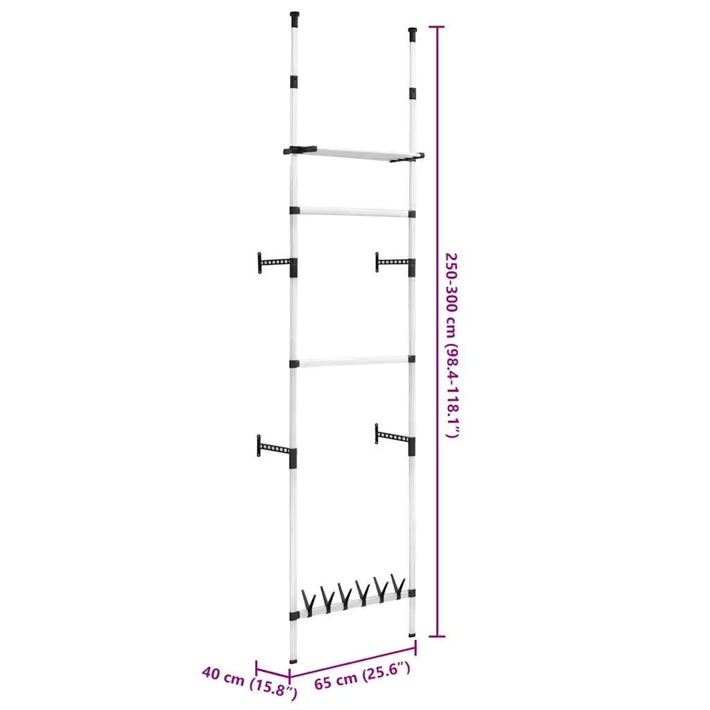 Sistema per Guardaroba Telescopico Aste Mensole in Alluminio CFW7617051