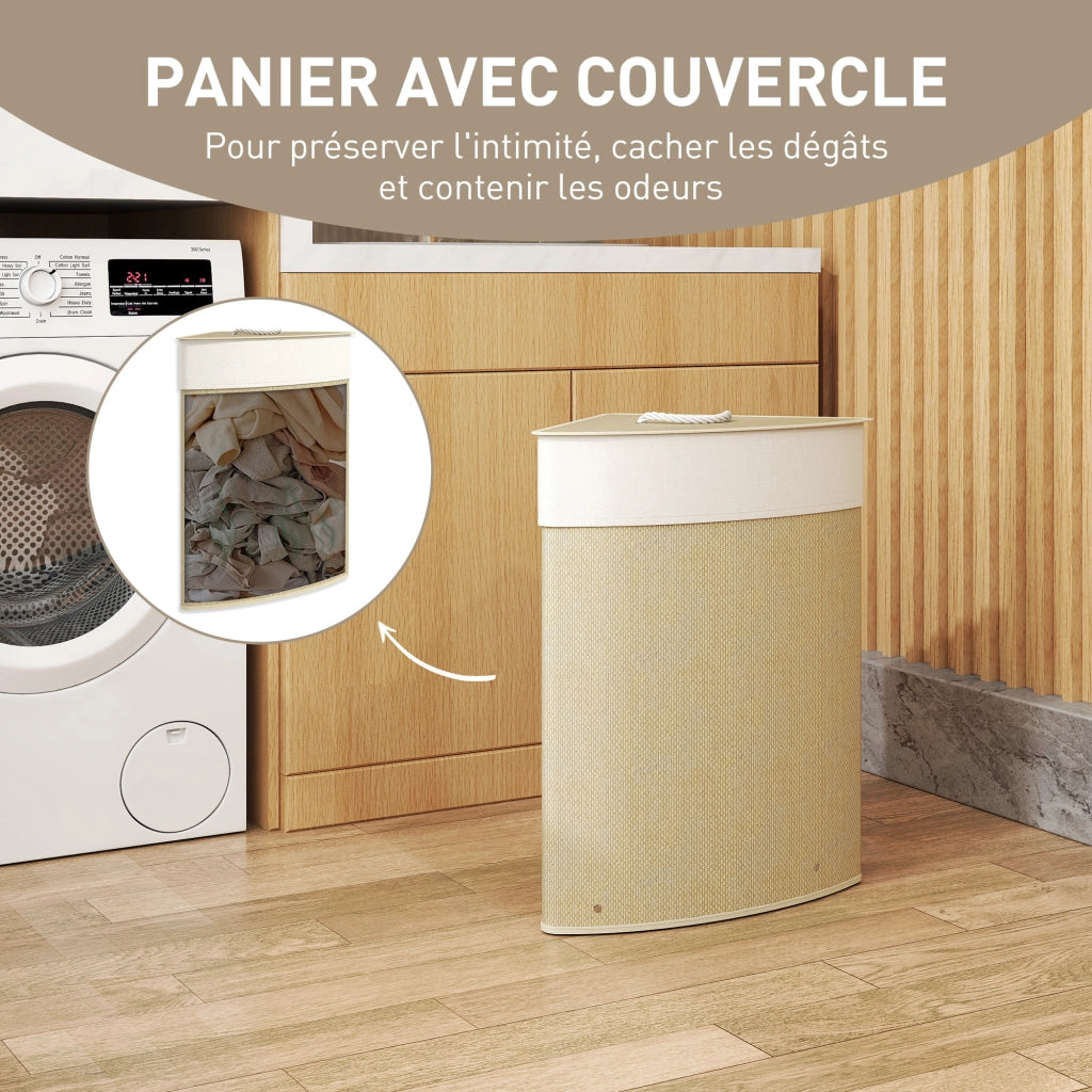 Cestino per Biancheria in Bamb¨´ 55L ¨C zephmum ¨C 35x35x60 Naturale