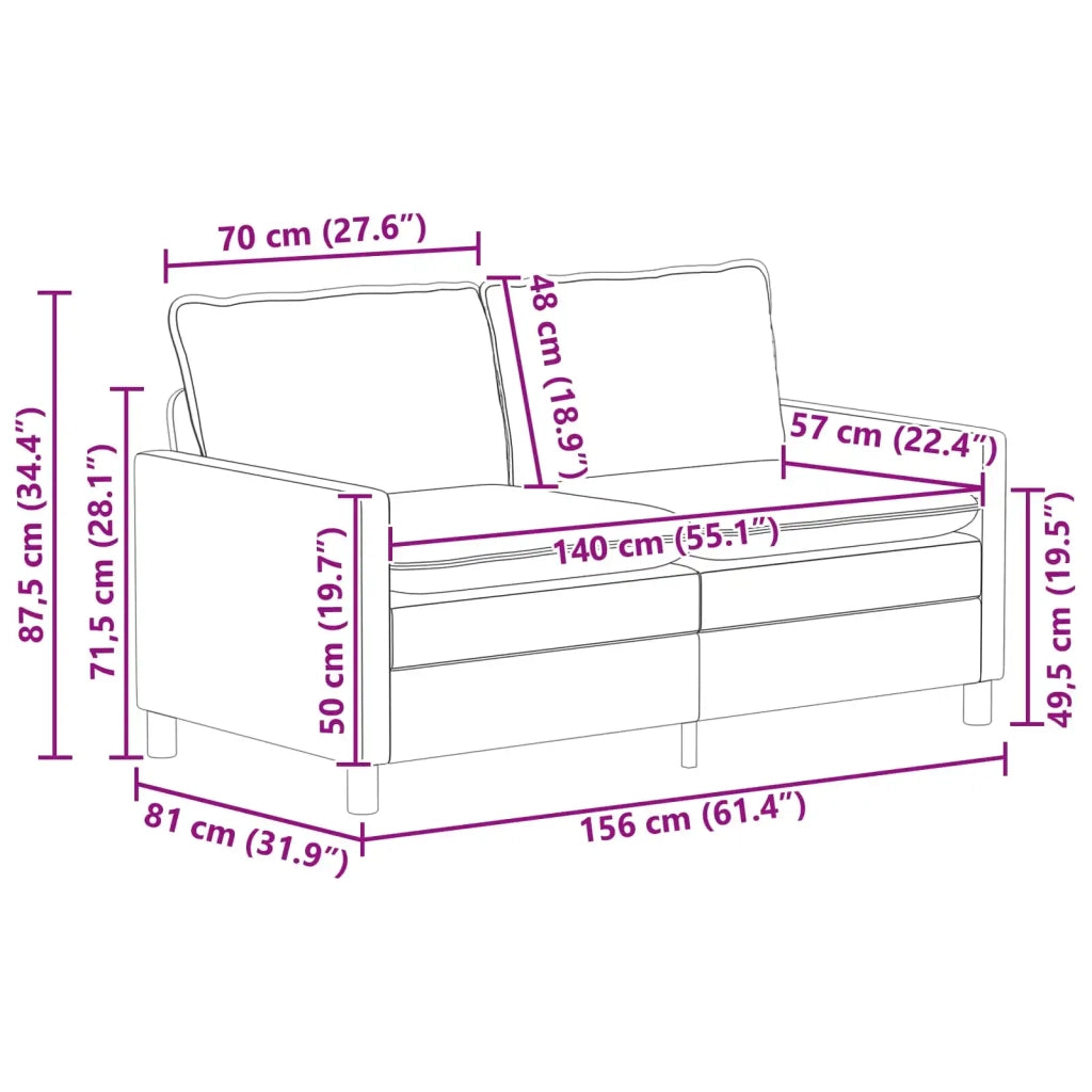 Divano Nero 156 x 81 x 87,5 cm Tessuto 42028853