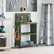 Carrello per Attrezzi con ruota Verde oliva 65 x 35 x 111 cm 874549