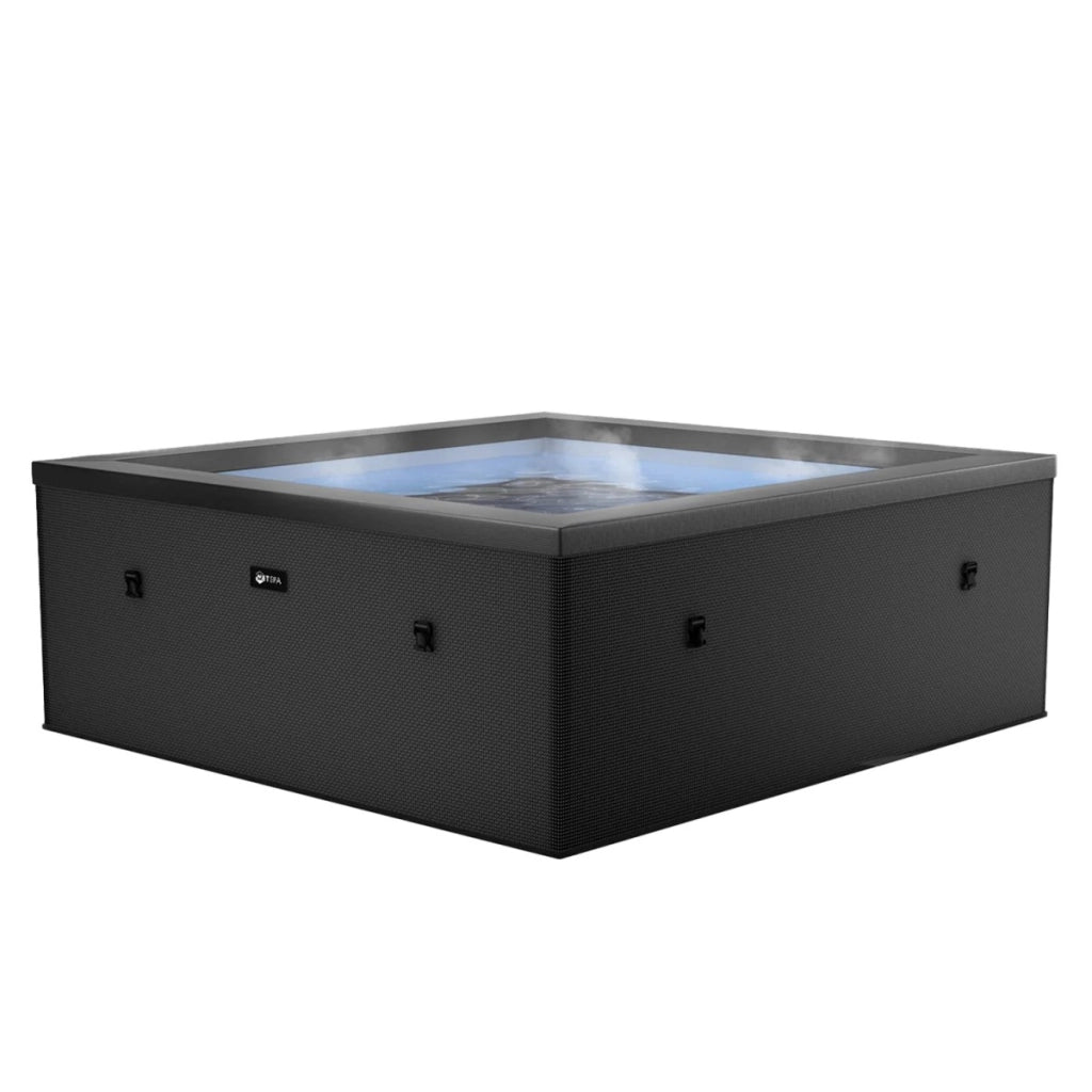 Piscina Spa Vasca Semi-Rigida 180x180x70 cm 6 Posti Riscaldamento Integrato Struttura in Schiuma NetSpa Celestia Nero