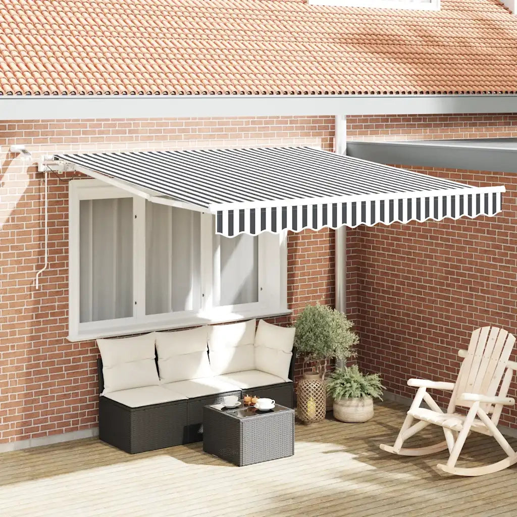Tenda Retrattile Automatica LED Antracite e Bianco 300x250 cm 3215781
