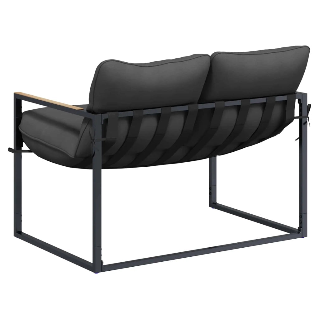 Set Divano da Giardino Nero e antracite Acciaio 42034816