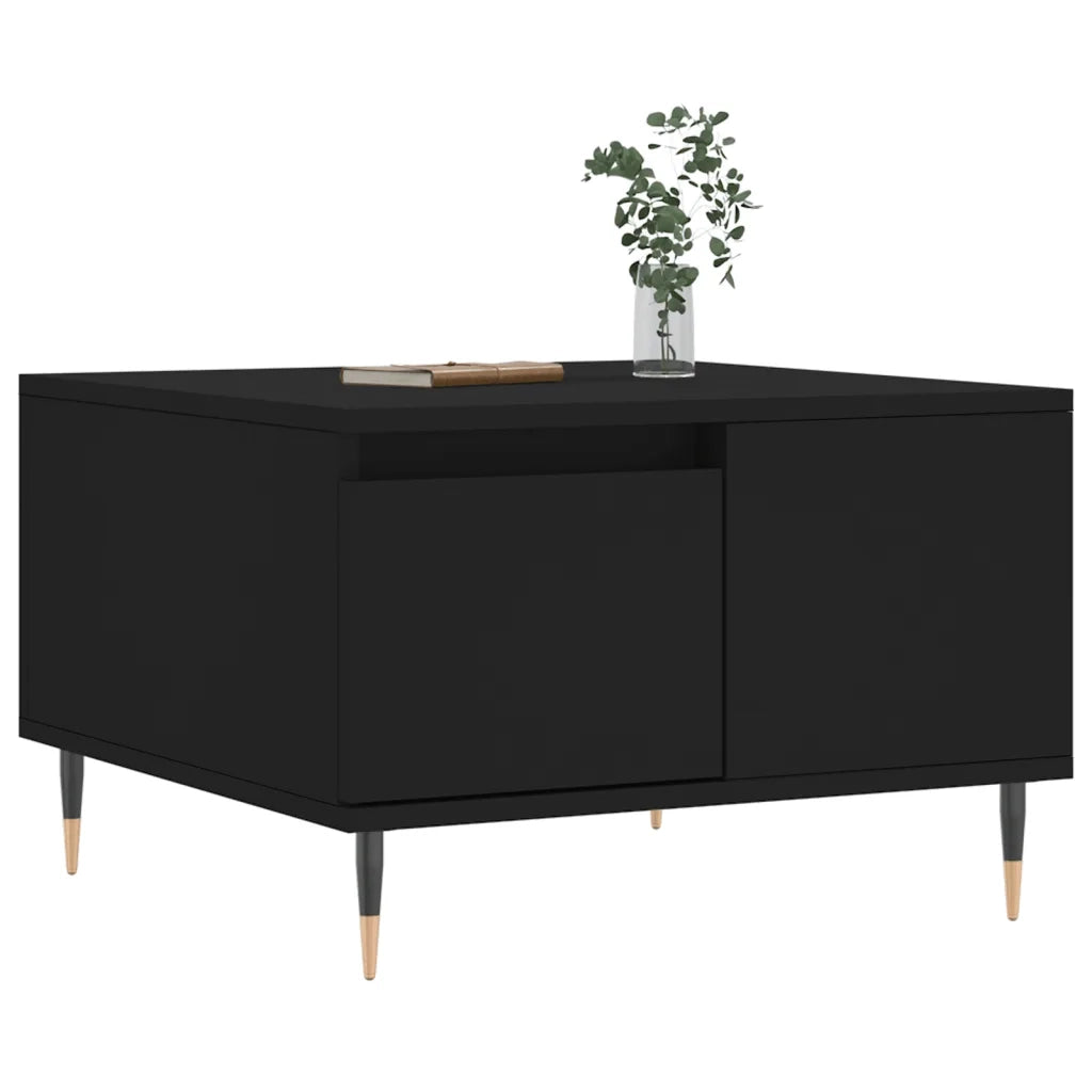 Tavolino da Salotto-Tavolino da soggiorno-Tavolo Nero 55x55x36,5 cm in Legno Multistrato 218223