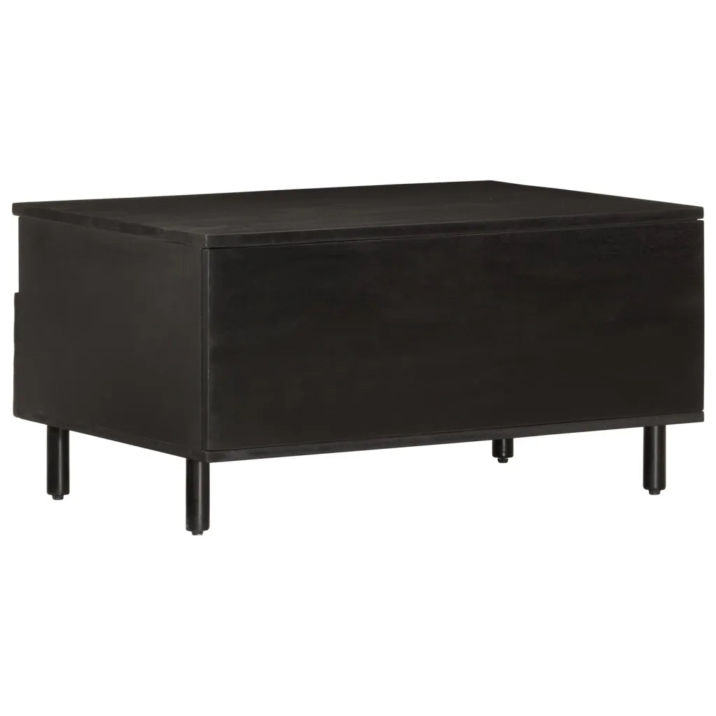 Tavolino da Salotto-Tavolino da soggiorno-Tavolo Nero 80x54x40 cm in Legno Massello di Mango 363450