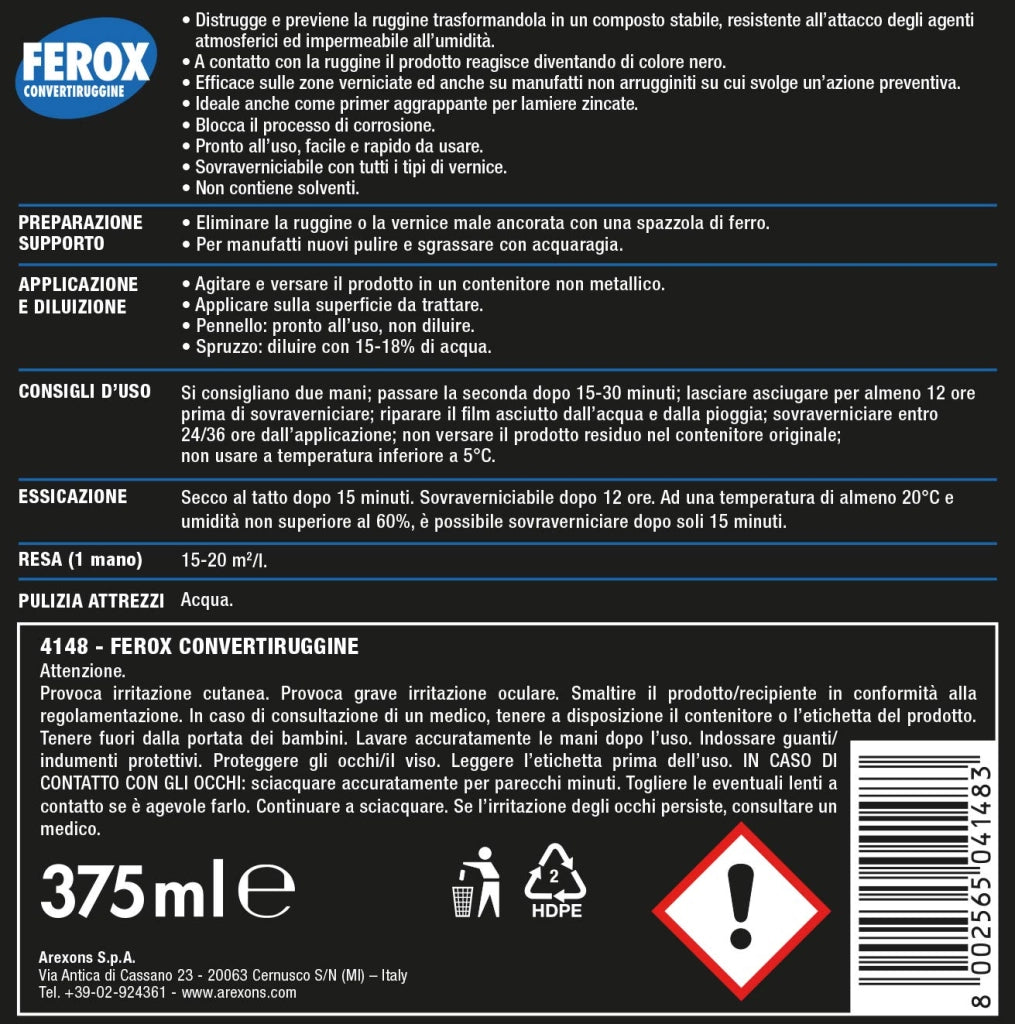 Convertiruggine Ferox 375 ml Arexons