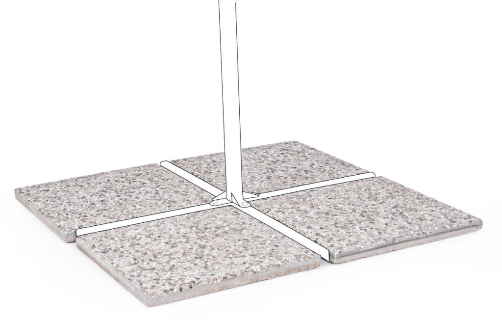 Marmette Base Ombrellone da Giardino in Cemento Set 4 50 x 50 cm Bizzotto Tonalità: Ghiaino