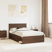 Struttura del letto Rovere Marrone 120 x 190 cm Pino massello