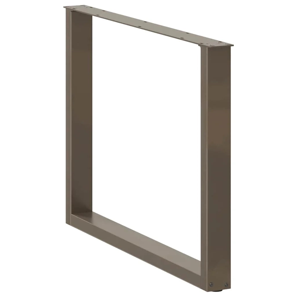 Set di 3 gambe per tavolo da pranzo a forma di U 100 x 72-73 cm con piedini regolabili stile moderno acciaio naturale 02_0057455