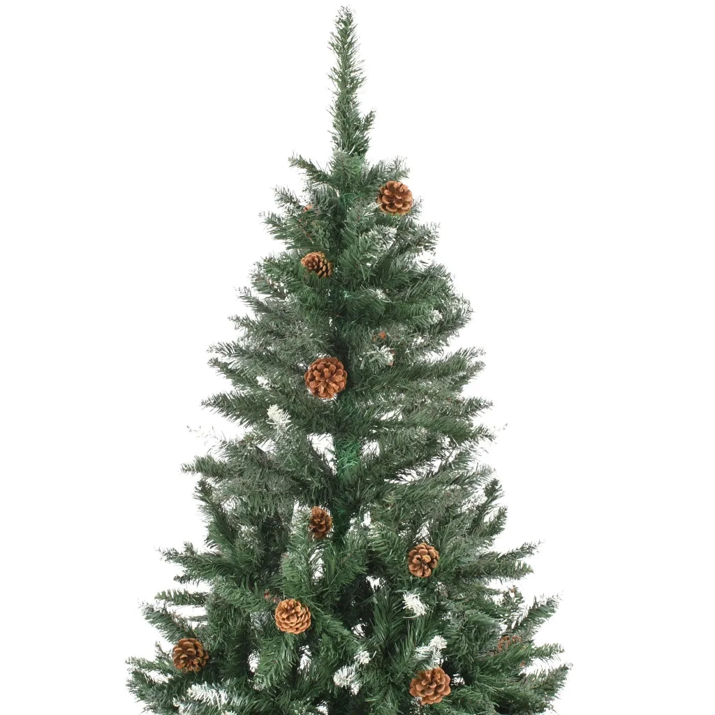 Albero di Natale Artificiale Preilluminato con Pigne 210 cm 3077748