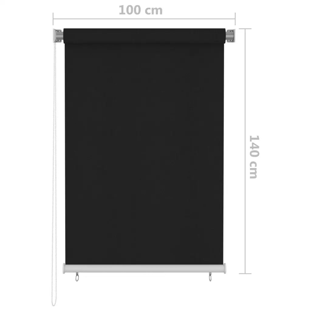Tenda a Rullo per Esterni 105(L)x140(A) cm nera 312941