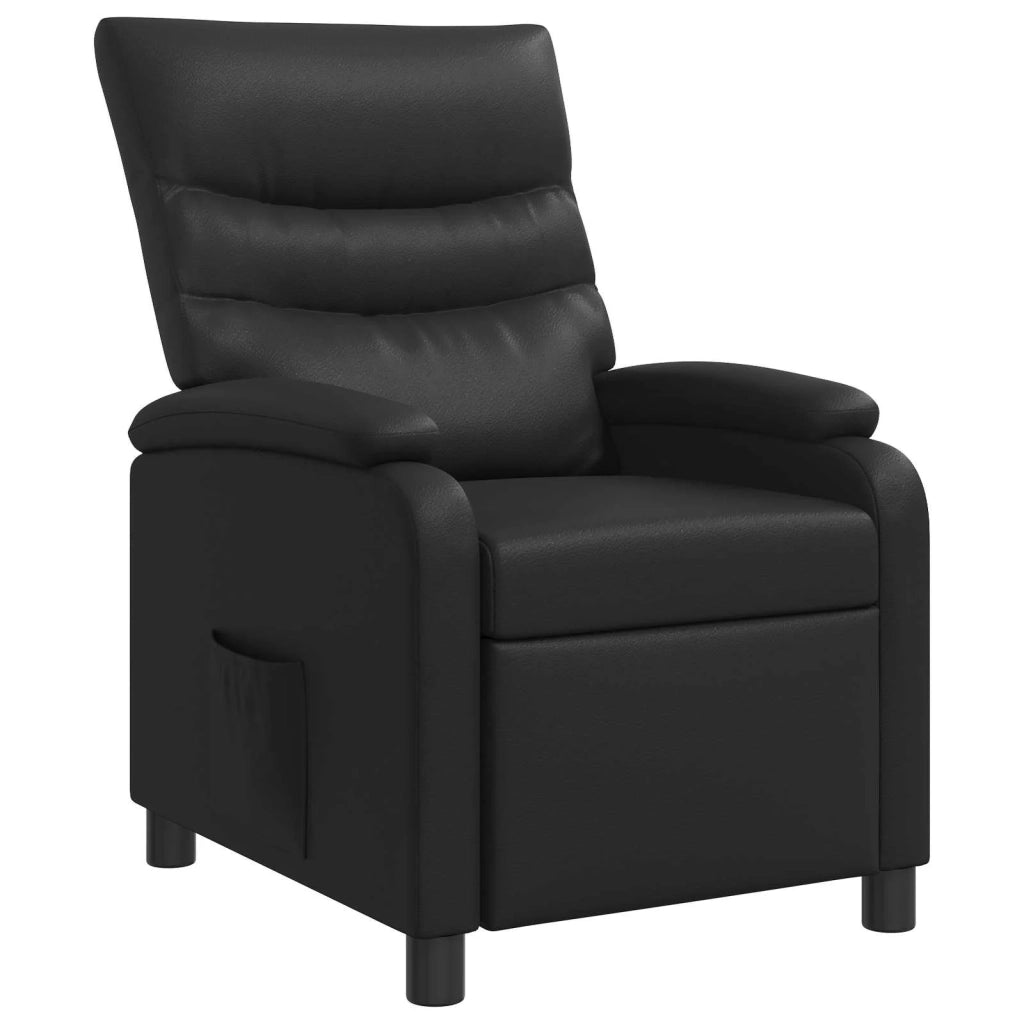 Divano Sedia-Poltrona reclinabile Nero Similpelle 603297