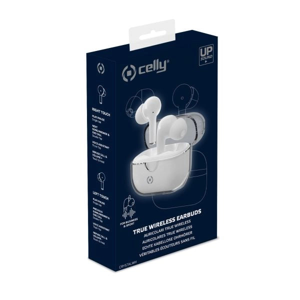 Celly clear cuffie true wireless stereo (tws) in-ear musica e chiamate usb tipo-c bluetooth bianco - CLEARBK