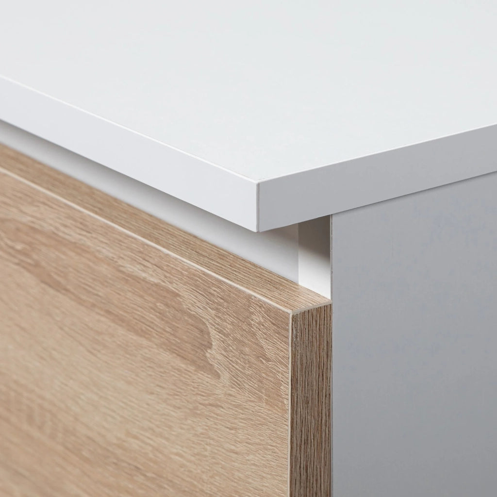 Sopralzo per armadio AKORD S90 Bianco 90 cm 2 ante inserto frontale Sonoma Quercia 90x51x55 cm