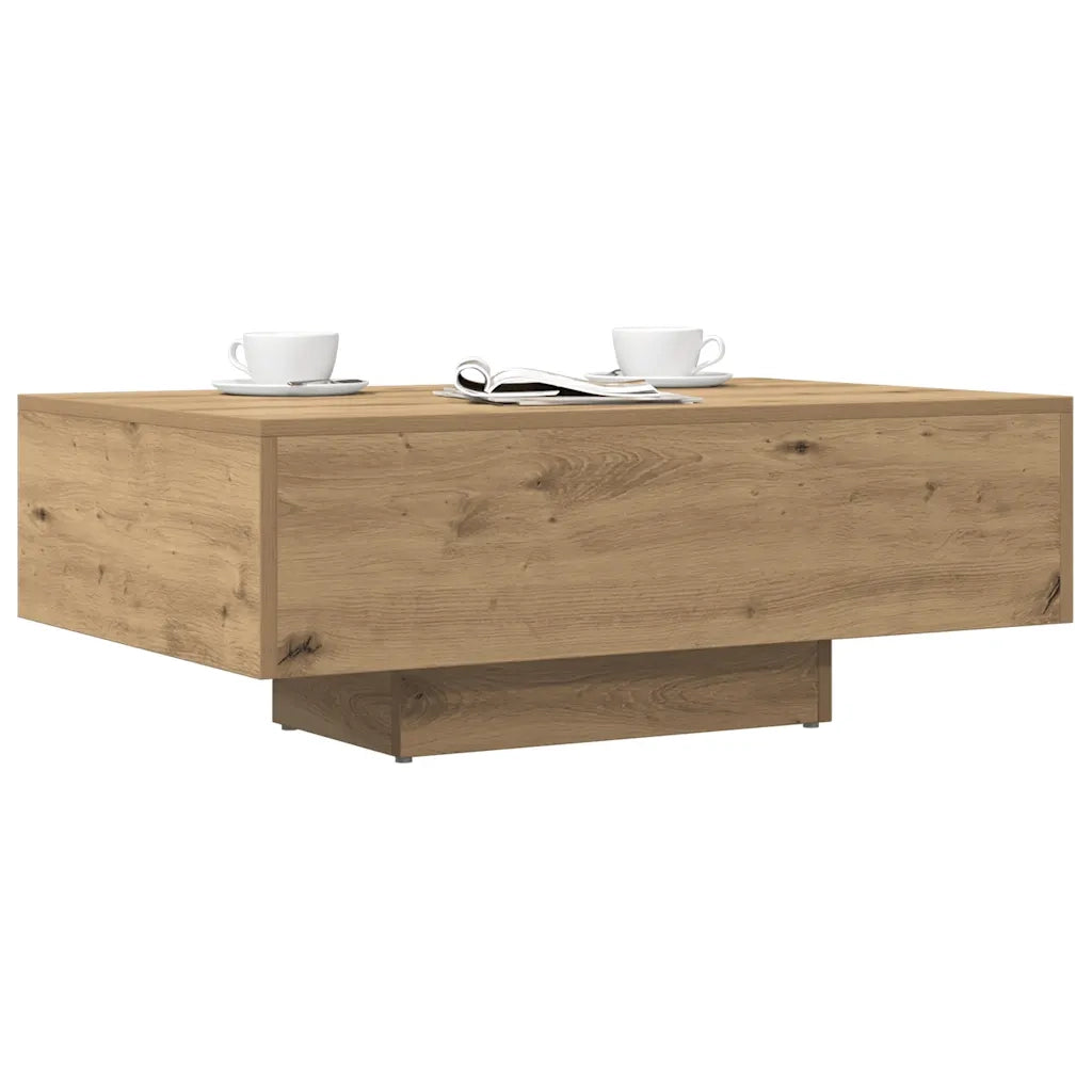 Tavolino Salotto-Tavolino da soggiorno-Tavolo Rovere Artigianale 85x55x31 cm in Truciolato