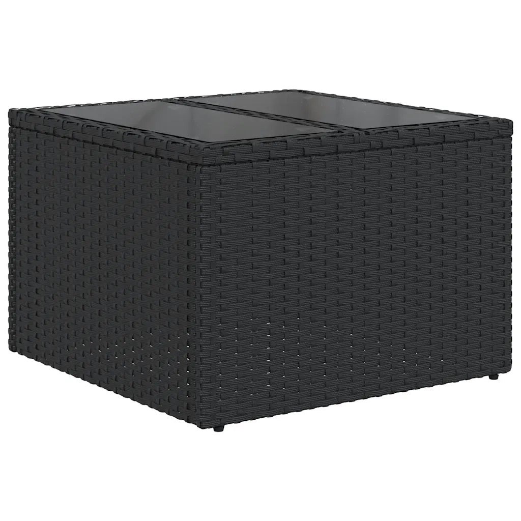 Set Divani da Giardino 5 pz con Cuscini Nero in Polyrattan 3221316