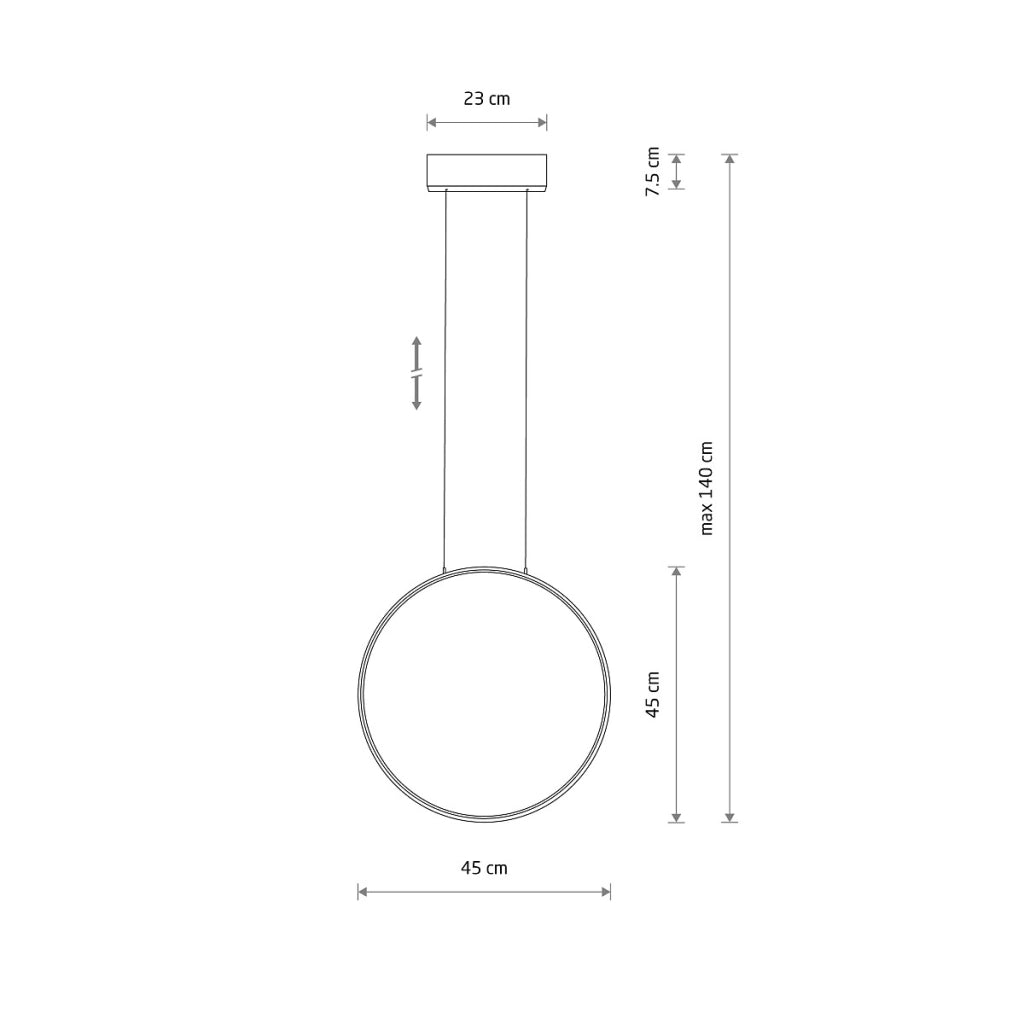 Lampada a sospensione Nowodvorski Circolo S nera LED 3000K