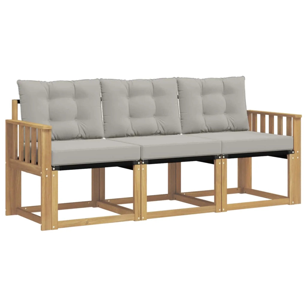 Set di divani da esterno 3 pz Bianco e Grigio Chiaro 3389161