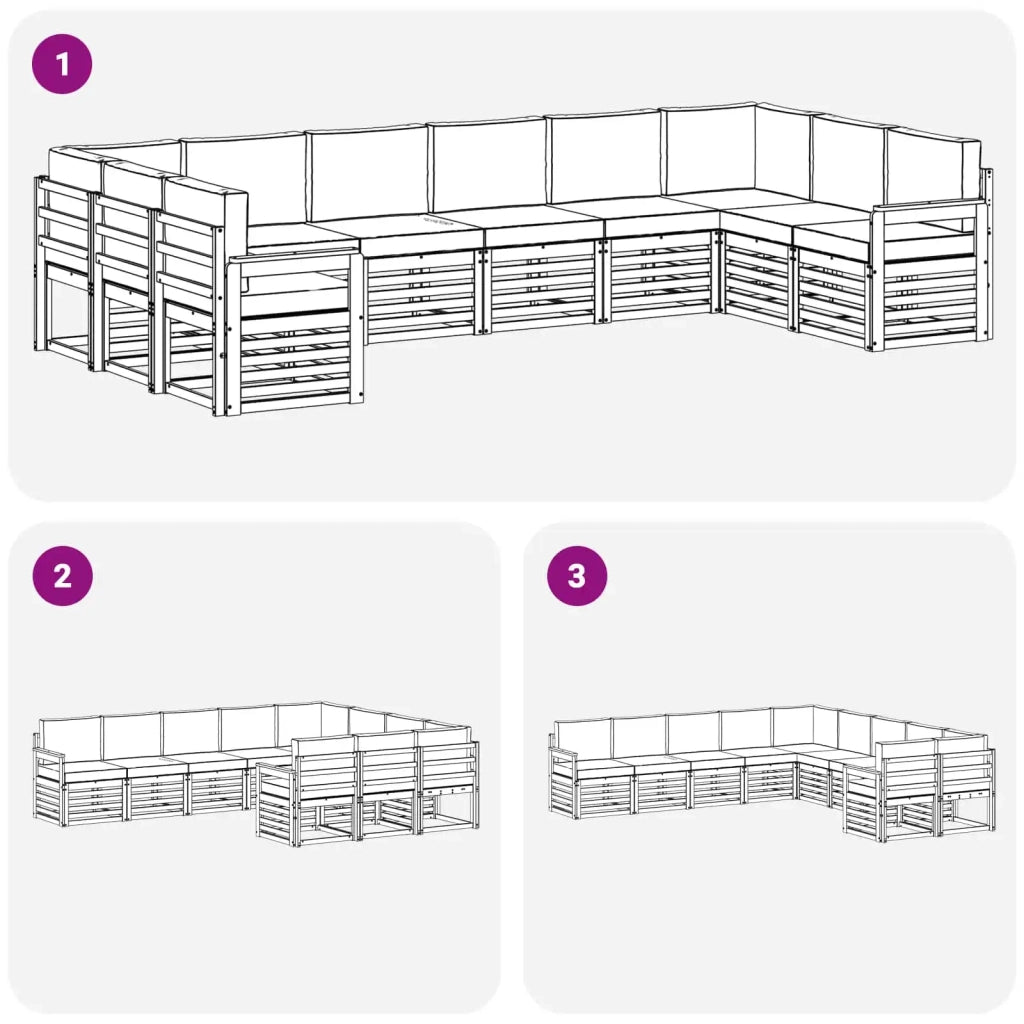 Set di divani da esterno 7 pcs Bianco e Antracite 3392572